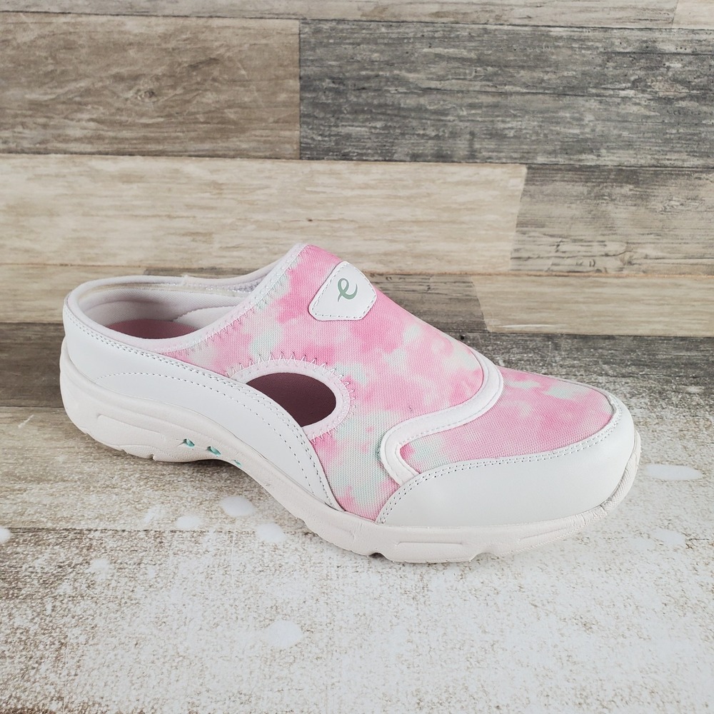Easy Spirit Bow 3 Womens Mules Sz 10 M Pink Tie-Dye Comfort Slip On Round Toe